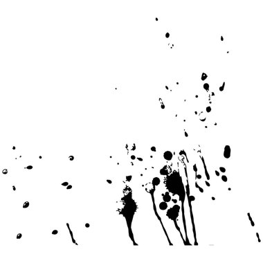 Siyah boya, mürekkep, grunge, kirli fırça darbeleri.