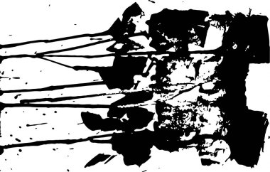 Siyah boya, mürekkep, grunge, kirli fırça darbeleri.