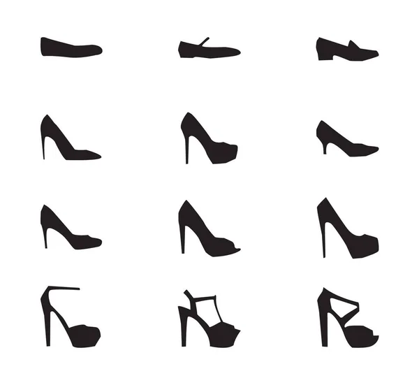 Zapatos Iconos Formato Vector Tipo Zapatos Mujer — Vector de stock