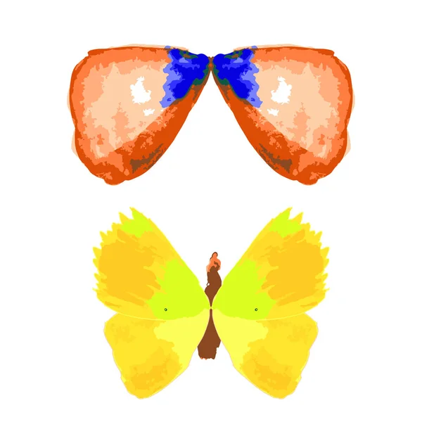 Комплект Цветных Принтов Бабочек — стоковый вектор
