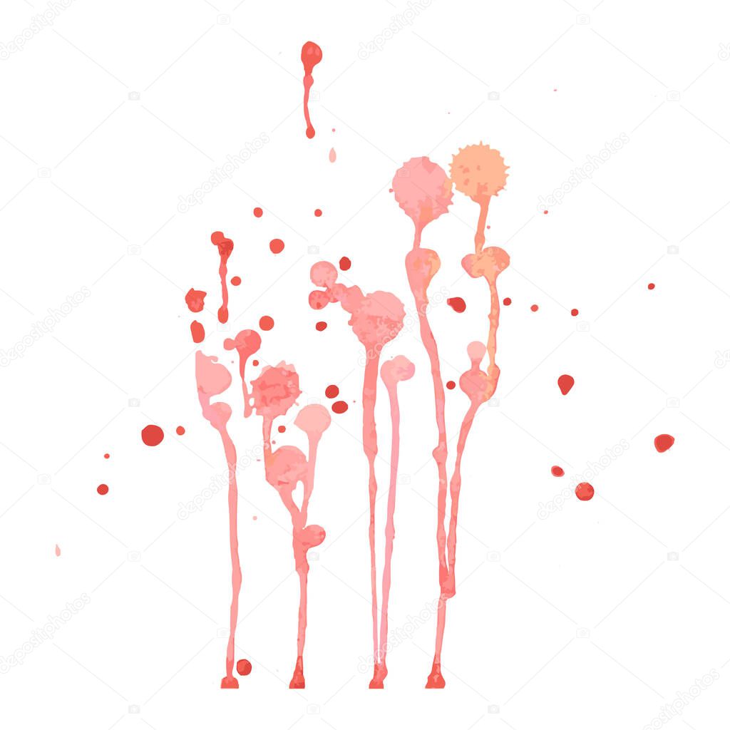 Paint, ink, grunge dirty brush strokes splash pink