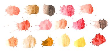 Renkli Vektör Damlaları - Blot, Lekeler Ayarlandı. Sıçrama rengini ayarla