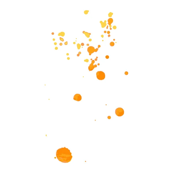 Farbe Tinte Grunge Schmutzige Pinselstriche Spritzen Orange Rot Gelb — Stockvektor