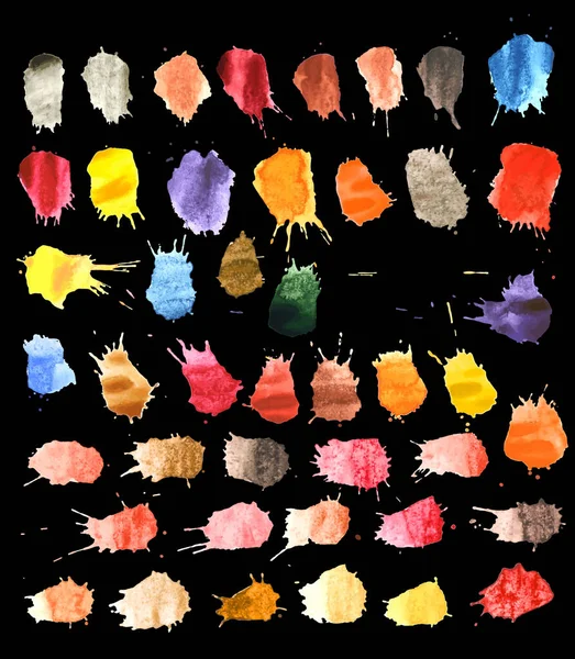 Salpicaduras Vectores Colores Blot Conjunto Manchas Establecer Color Salpicadura — Vector de stock