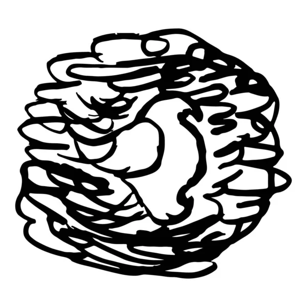 Ручной Рисунок Полосатый Черное Белое Дизайн Элементов Нарисованных Мазками Эффект — стоковый вектор