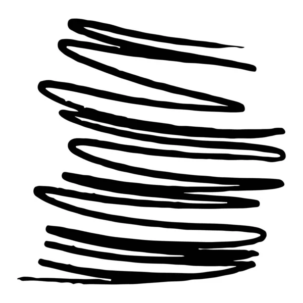 Hand Drawn Striped Pattern Black White Design Elements Drawn Strokes — Stock Vector
