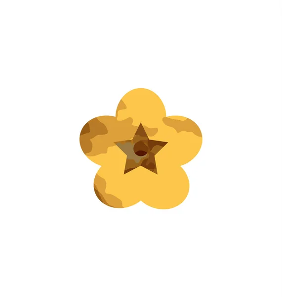 Vectorizado Flor Oro Icono Plano Icono Flor Silueta Aislada Blanco — Vector de stock