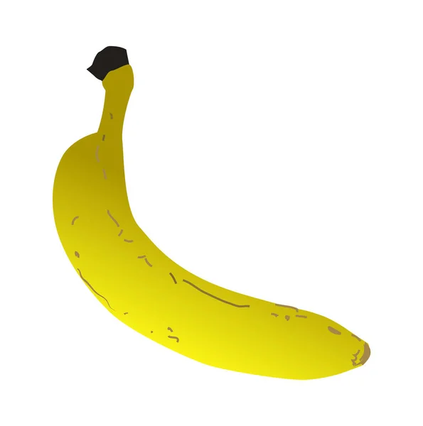 Color Banana Icono Fruta Signo Vegetariano Plano Simple Moderno Concepto — Vector de stock