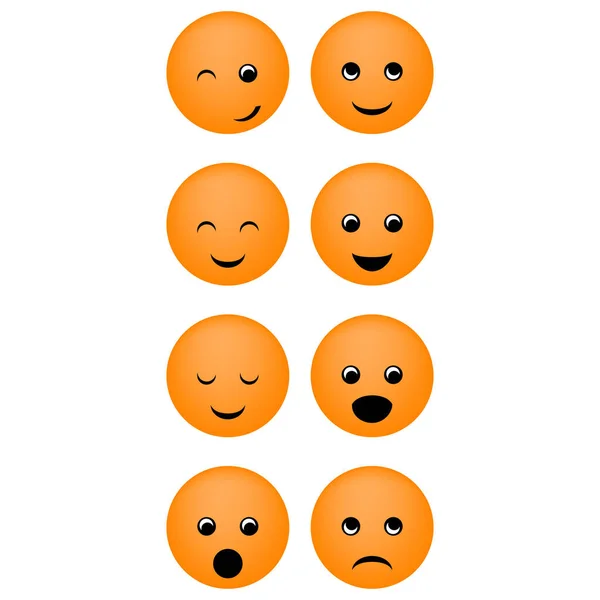 Emoticon Vektor Illustration Setzen Sie Emoticon Gesicht Auf Weißem Hintergrund — Stockvektor