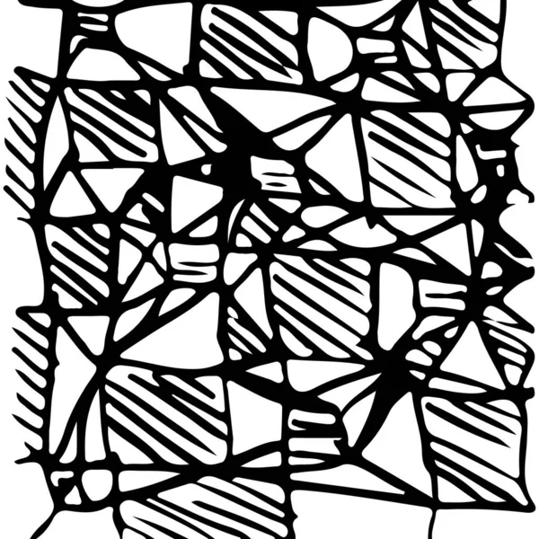 Zwart Wit Abstracte Handgetekende Textuur — Stockvector