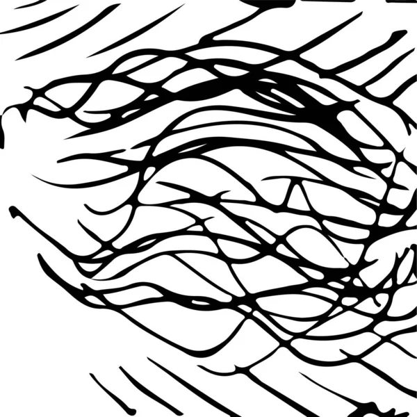 Noir Blanc Abstrait Texture Dessinée Main — Image vectorielle