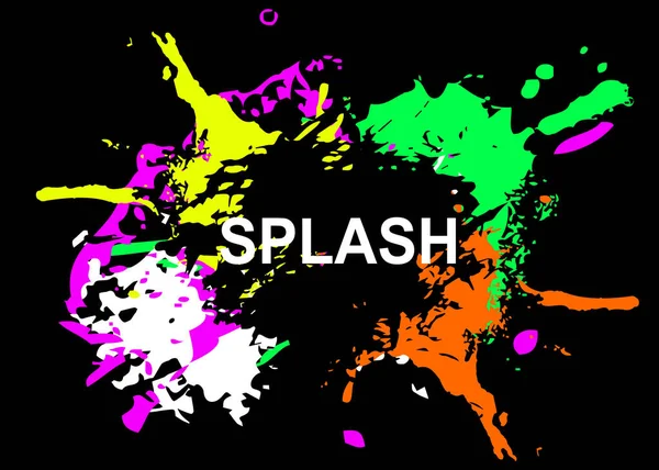 Çiçek elementli ve renkli lekeli soyut sanatsal arka plan. Soyut kart. Vektör tasarımı