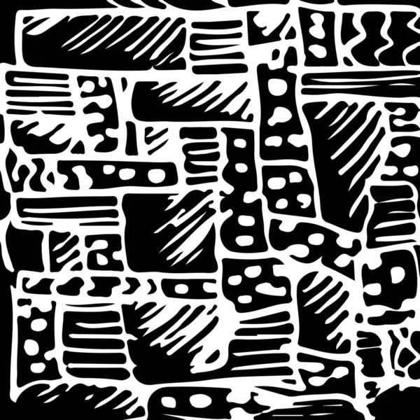 Fekete Fehér Absztrakt Kézzel Rajzolt Textúra — Stock Vector