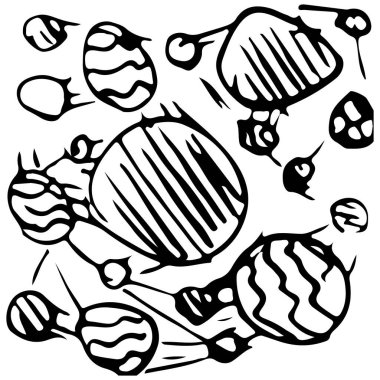 siyah ve beyaz soyut el çizimi dokusu.