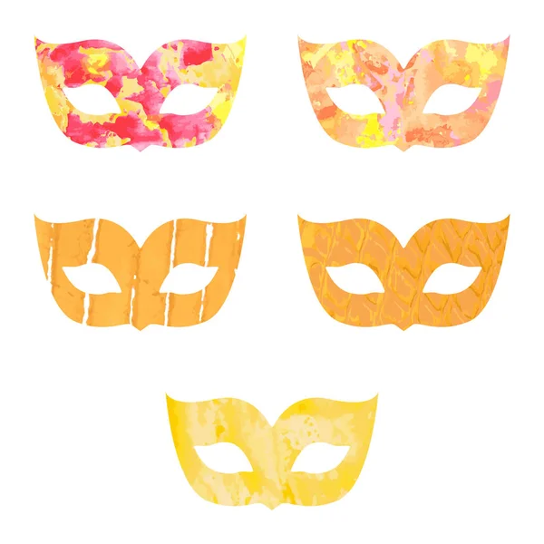 Μάσκες Καρναβαλιού Απλή Απεικόνιση Για Σχέδιό Σας Διανυσματική Σχεδίαση Υδατοχρώματος — Διανυσματικό Αρχείο