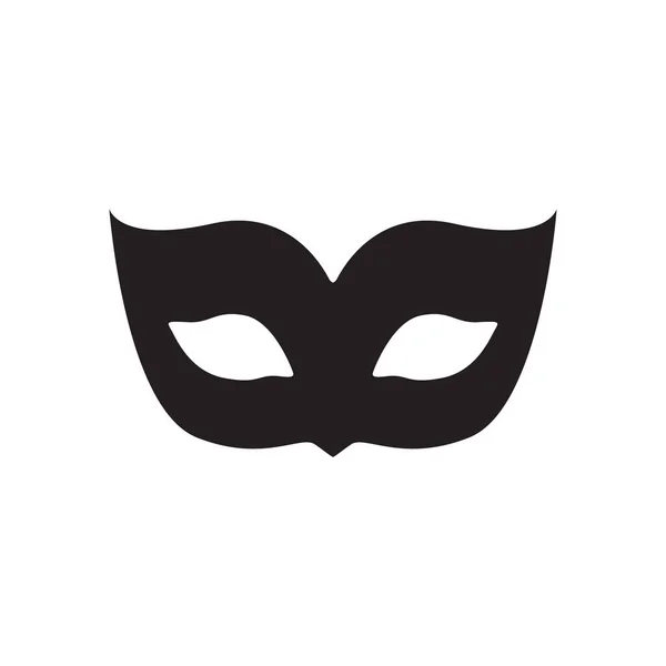 Blanco Carnaval Masker Pictogram Template Illustratie Feestgemaskerd Symbool Zwarte Kleur — Stockvector