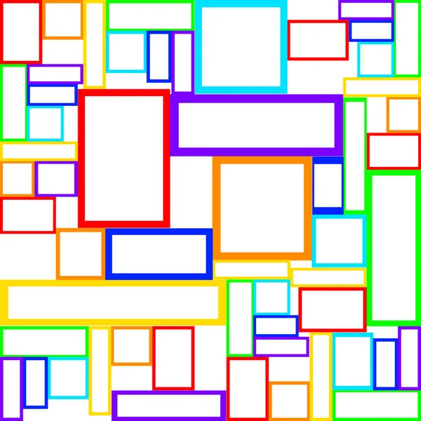 Senza Soluzione Continuità Sfondo Quadretti Astratti Con Linee Multicolori — Vettoriale Stock