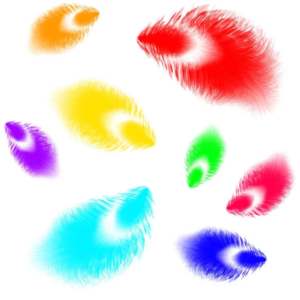 Kleurrijke Patroon Veren Vogel Een Witte Achtergrond Symbool Vliegen Hand — Stockfoto