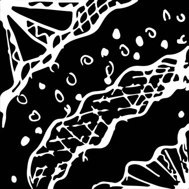 siyah ve beyaz soyut el çizimi dokusu.