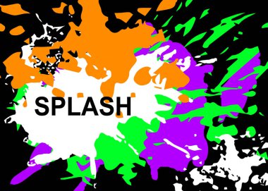 Çiçek elementli ve renkli lekeli soyut sanatsal arka plan. Soyut kart. Vektör tasarımı