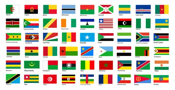 Drapeau Des États Africains Ensemble Vectoriel — Image vectorielle