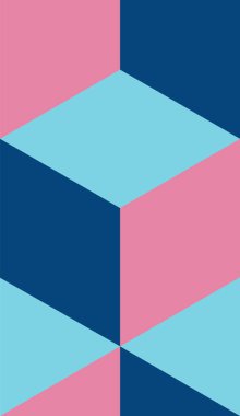 Soyut küp desenleri renkli. Tamamen pürüzsüz, soyut küp deseni. Renkli tasarım, geometrik 3d vektör duvar kağıdı,