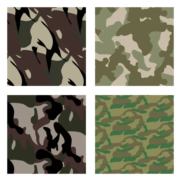 Set Patrón Camuflaje Moda — Vector de stock