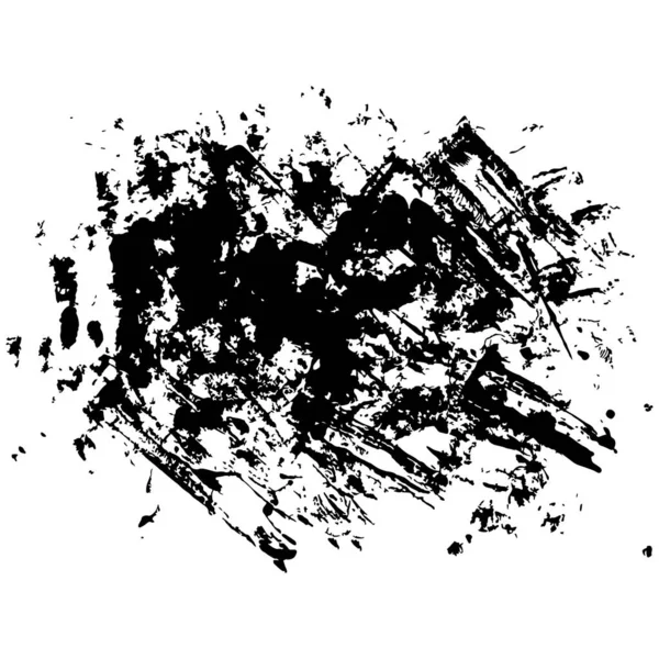 Ensemble de peinture noire, coups de pinceau sale — Image vectorielle