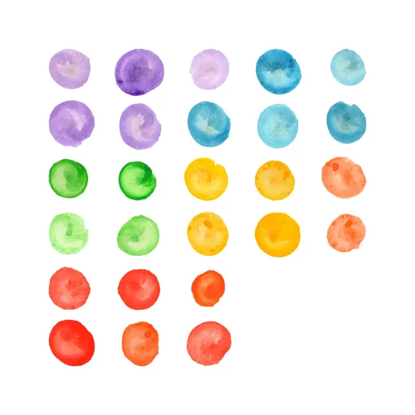 Boules aquarelle peintes à la main colorées — Image vectorielle