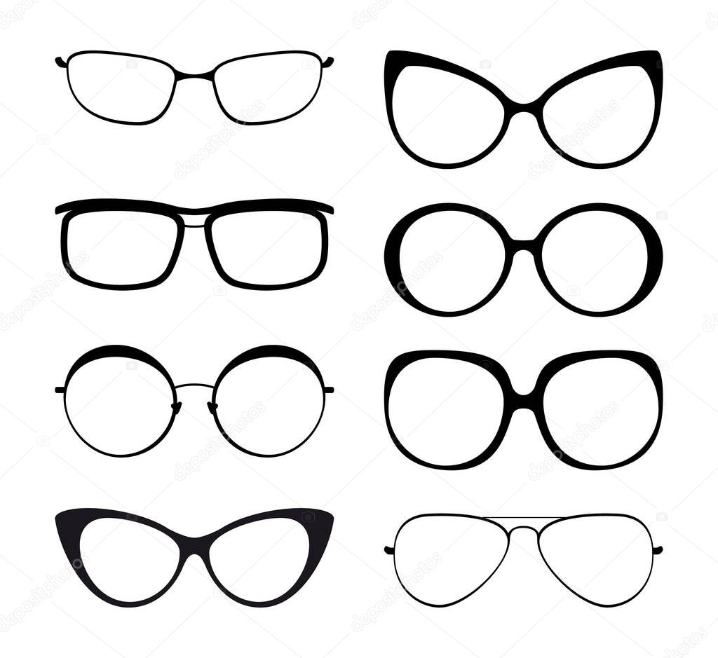 Set of Eyeglasses Silhouette