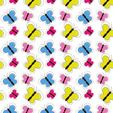 Çok renkli uçan kelebeklerin yaz arkaplanı