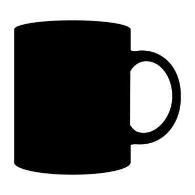 İkon kahve kupası. Basit siyah simge