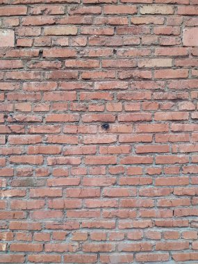 Geniş kırmızı tuğla duvar dokusunun panoramik arka planı. Ev ya da ofis tasarımı arka planı. Eski tuğla dokusu. Grunge duvar kağıdı