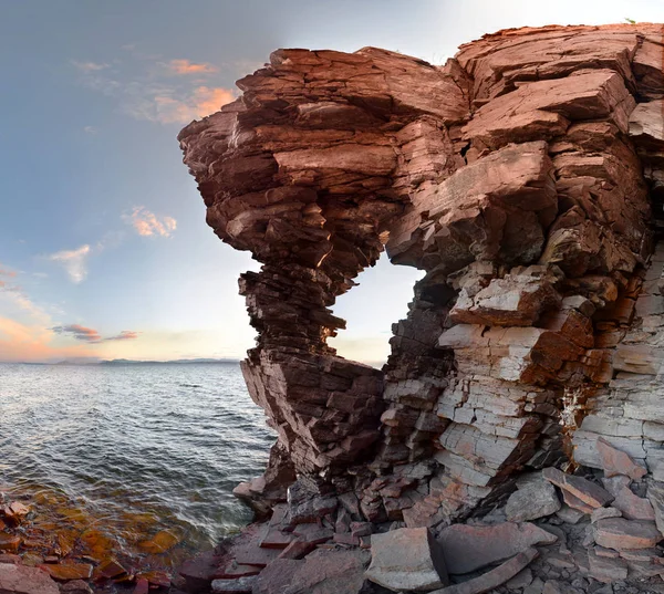 Shelve Rock Sea Time Sunset — Stock Photo, Image