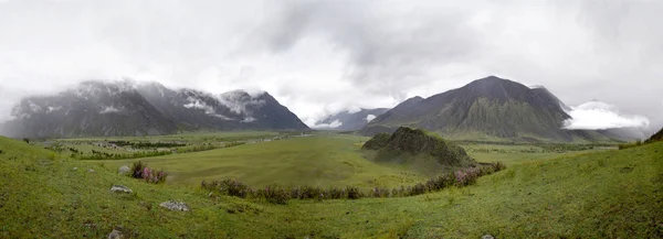 Morning Fog Chulyshman Valley Stock Image