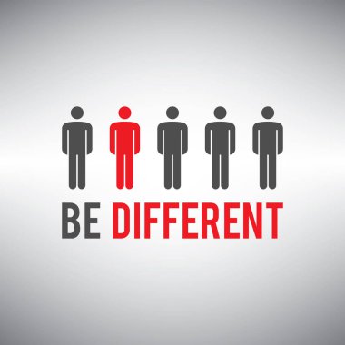 Farklı olmak. Başarı için farklı olmak. İş için farklı konsepti. 