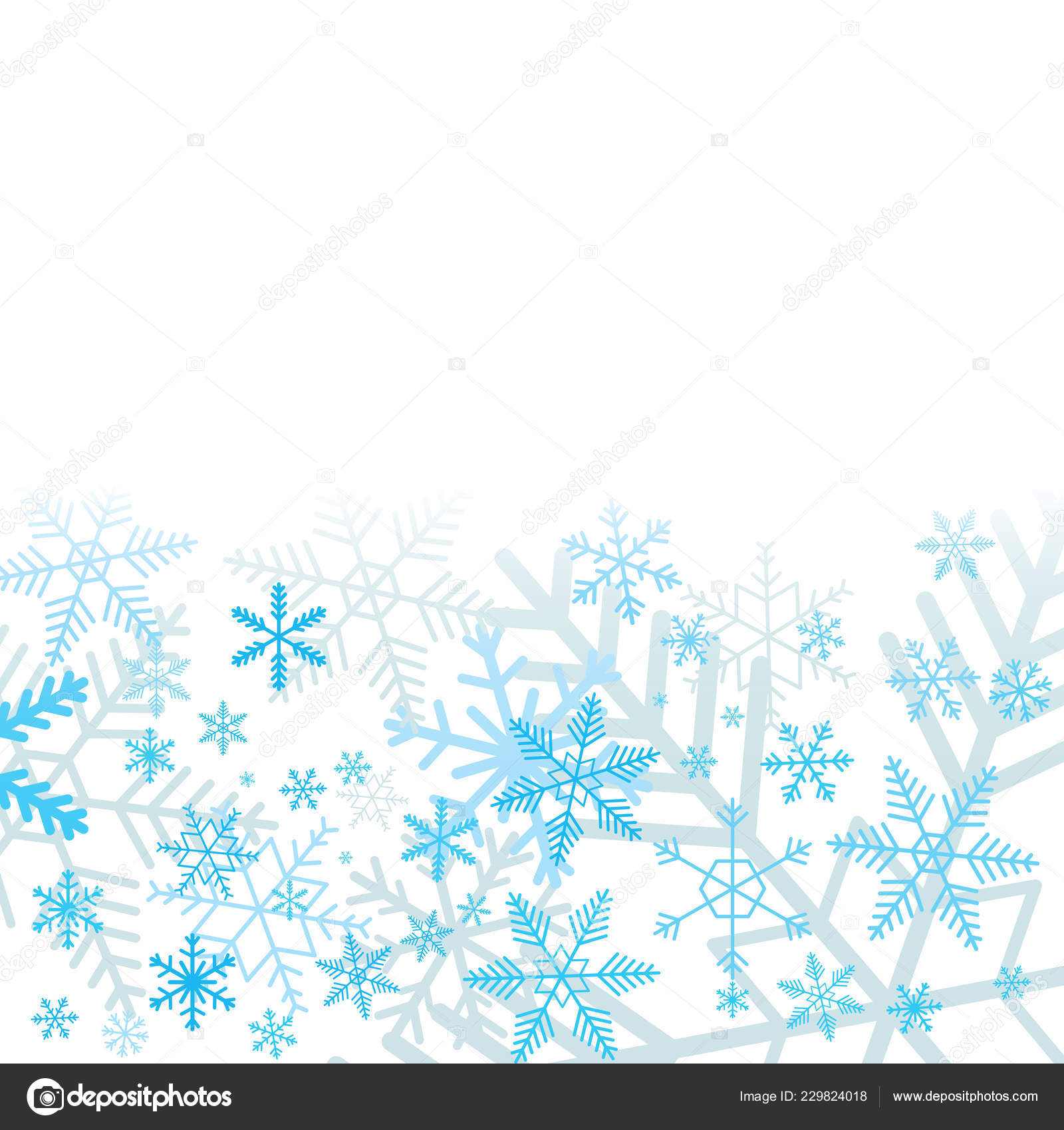Blue Snowflakes White Background Blank Area Your Message Snowflakes  Diffrent Stock Vector by ©tlgbrn 229824018