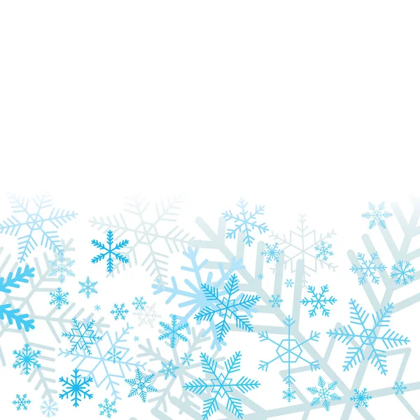 Blue Snowflakes White Background Blank Area Your Message Snowflakes Diffrent — Stock Vector