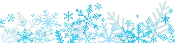 Blue Snowflakes White Background — Stock Vector