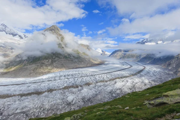 Ledovec Aletsch Švýcarských Alpách Valais Švýcarsko — Stock fotografie