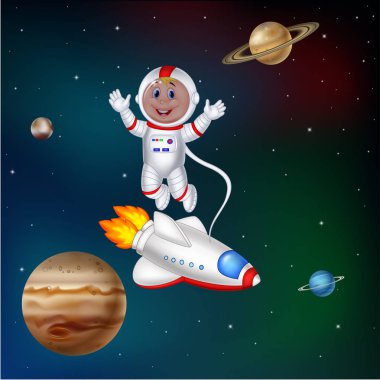  Dış Uzayda Çizgi Roman Astronotu 