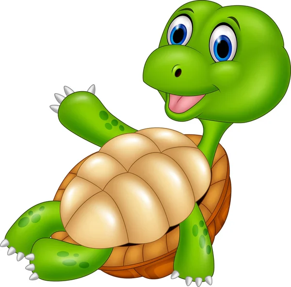 Karikatur Glückliche Schildkröte Entspannt — Stockvektor