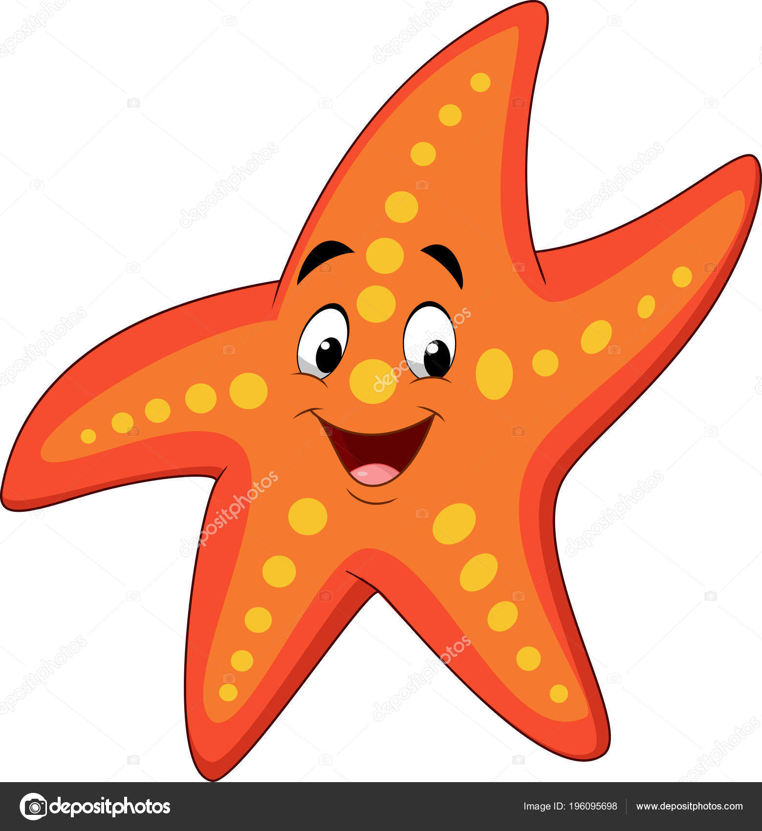 Dibujos Animados Estrella Mar Feliz Aislado Sobre Fondo Blanco Vector de  stock #196095698 de ©tigatelu, image size:1559x1700