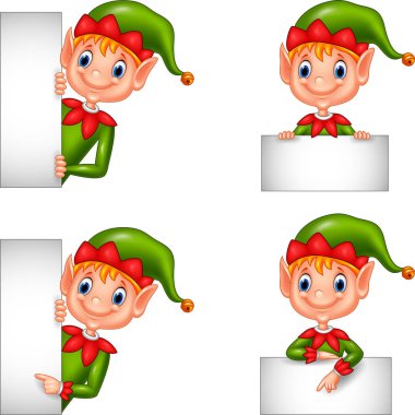 Çizgi film elf boş işareti ile kümesi