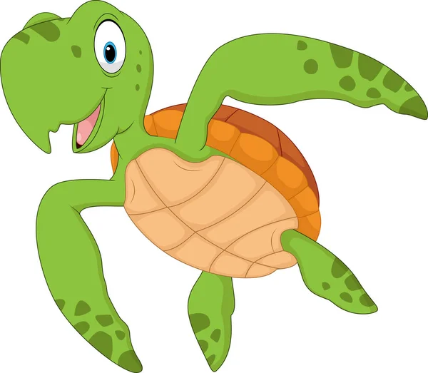 Tortuga Dibujos Animados Aislada Sobre Fondo Blanco — Vector de stock