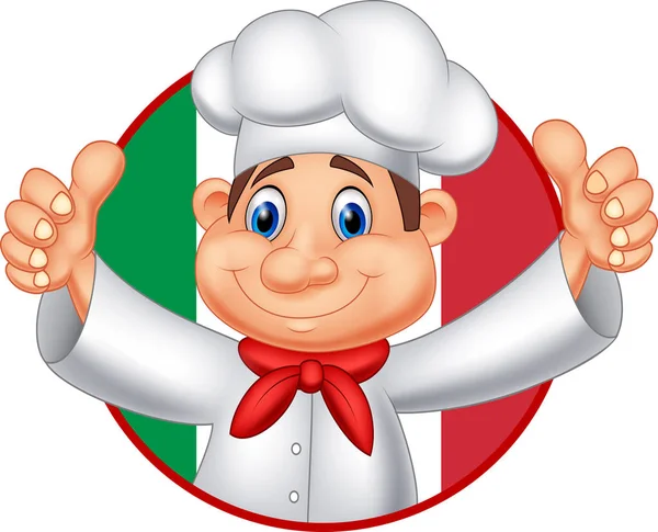 Chef Dibujos Animados Dando Pulgar Hacia Arriba — Vector de stock