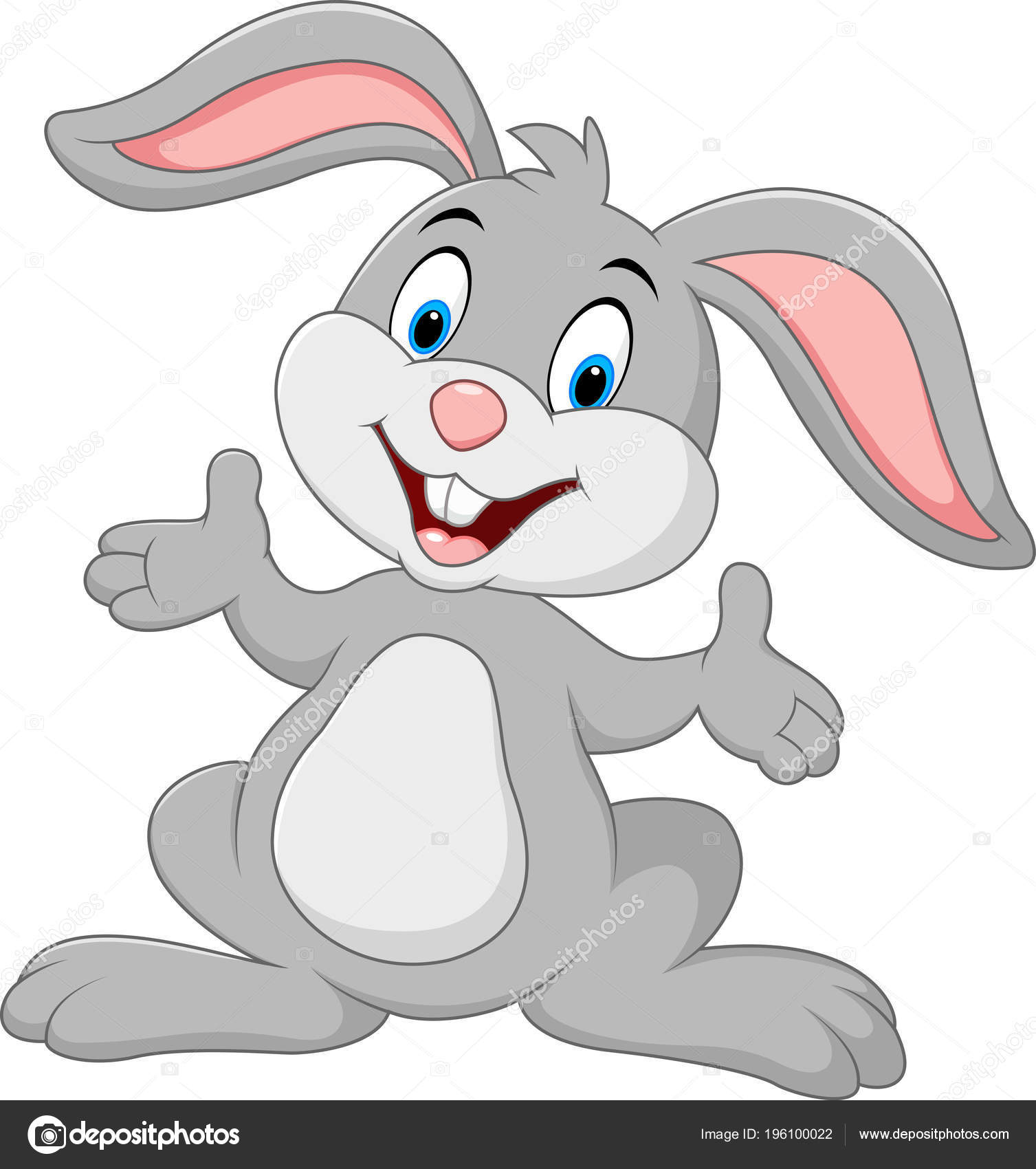 Cartoon Cute Rabbit Posing Stock Vector Image by ©tigatelu #196100022