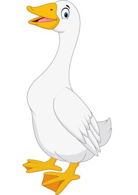 Cartoon goose isolated on white background clipart
