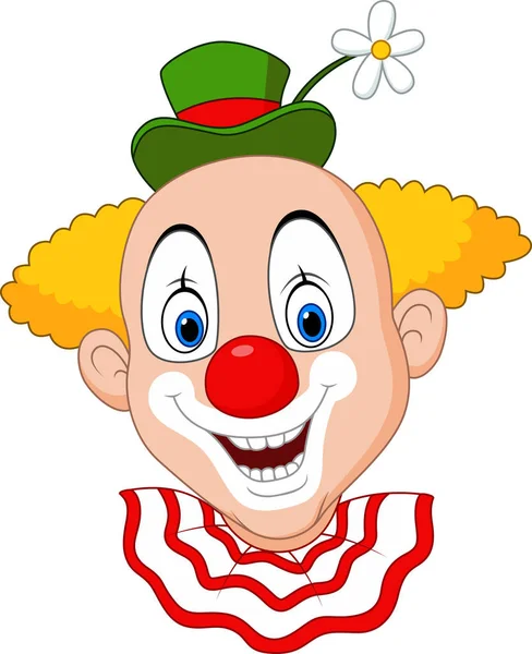 Cartoon Happy Clown Head — Stock Vector