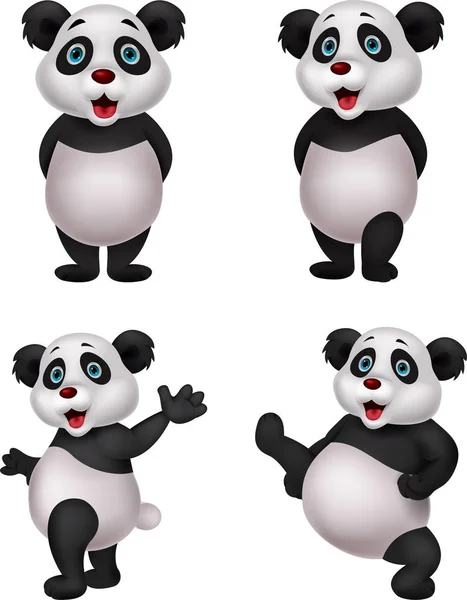 Cartoon Panda Kollektion Set — Stockvektor